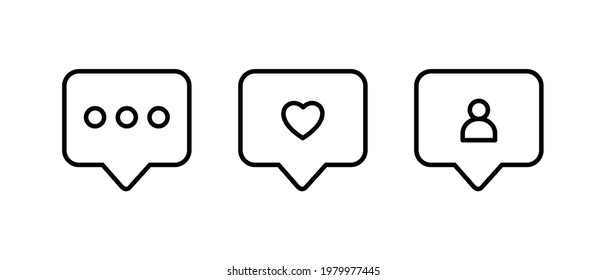 Social media set notifications icon vector