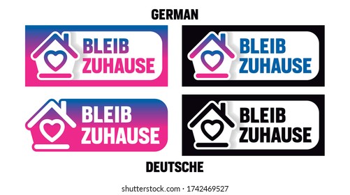 Social Media Set in Stay at Home, in German.