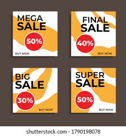 Social media set template. Great vector for discount coupons, sales promotions, product marketing, web, fashion, online stores etc.