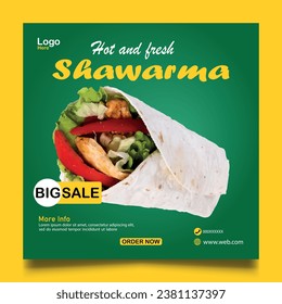 social media shawarma post. shawarma advertising offer story.