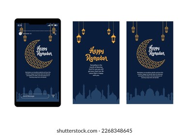 social media short story template concept of welcoming the holy month of Ramadan