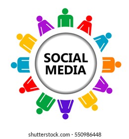 Social media sign on white background