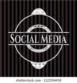 Social Media silvery emblem or badge