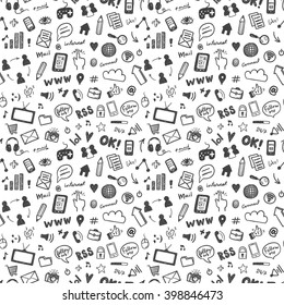 Social Media Sketch Vector Icons Set