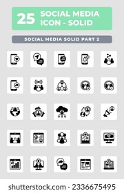 Social Media Solid Icon Style Design 