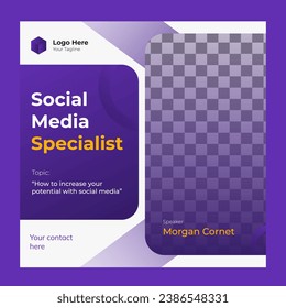 Social media specialist tamplate design simple