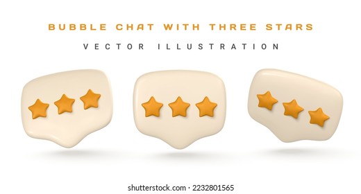 Social media speech bubbles with star. Customer rating feedback concept. Vector illustration.