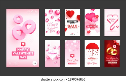 Social media splash screen layout for Valentine's Day celebration.