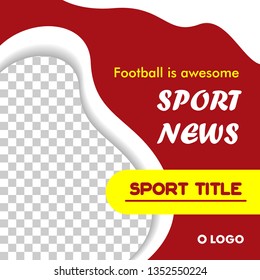 Social Media Sport Post Template Design Vector For promotion, news or just share anything