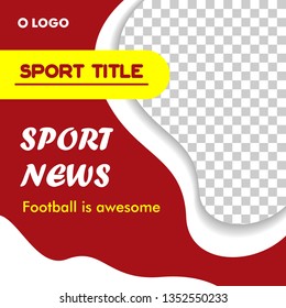 Social Media Sport Post Template Design Vector For promotion, news or just share anything