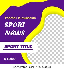 Social Media Sport Post Template Design Vector For promotion, news or just share anything