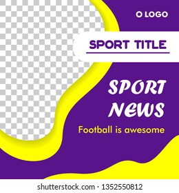 Social Media Sport Post Template Design Vector For promotion, news or just share anything