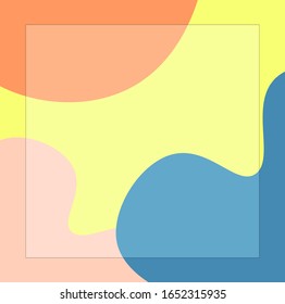 Social media square background abstract round shapes splash bright summer colors