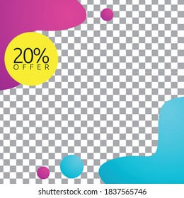 Social media square background for ads and discount sale