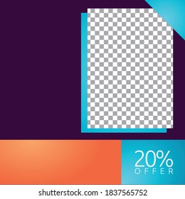 Social media square background for ads and discount sale