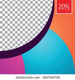 Social media square background for ads and discount sale