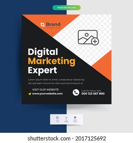  Social Media Square Banner Template. Social Media Banners for Digital Marketing. Editable Post Template.