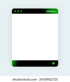 Social media square frame template. Gradient social network interface.