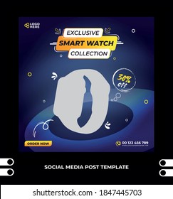 Social media square post template design for smart watch sale