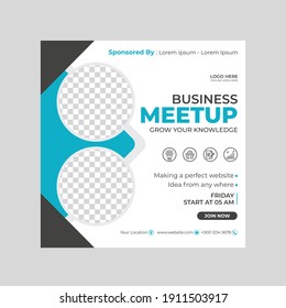 Social media square post template design