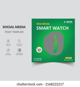 Social media square post template design for smart watch sale