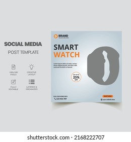 Social media square post template design for smart watch sale