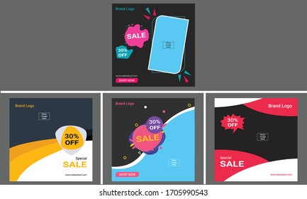 Social Media Square Size post Custom Design Bundle