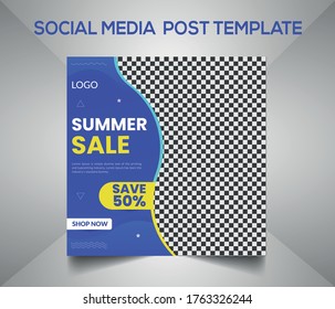 Social Media Square Size post Custom Design Template For All Social Media