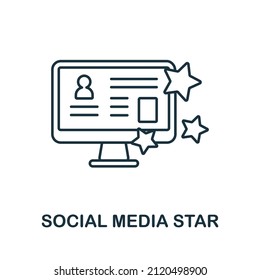 Social Media Star icon. Line element from social media marketing collection. Linear Social Media Star icon sign for web design, infographics and more.