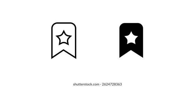 social media star save bookmark line icon and flat set, editable stroke isolated on white, linear vector outline illustration, symbol logo design style