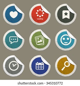 Social media sticker icons for web