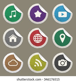 Social media sticker icons for web