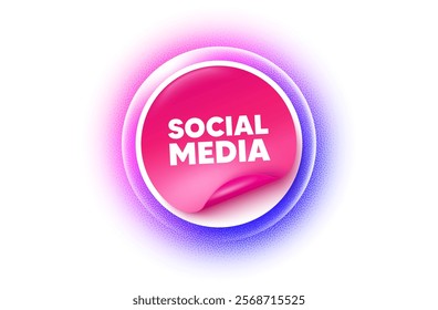 Social media sticker purple gradient. Paper offer price tag. Social media text. Social network tag icon. Web post. Sticker label. Grain dots effect. Vector