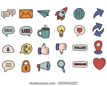 Social Media Sticker Set - Colored