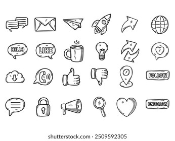 Social Media Sticker Set - Colorless