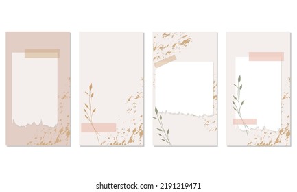 Social Media Stories Background. Modern Memphis Background. Trendy Editable Social Media Stories Template. Vector Illustration