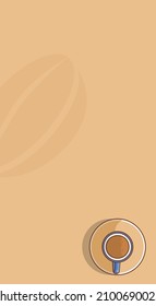 social media stories coffee background copy space design template also suitable for web, sticker, banner, flyer, icon, wallpaper