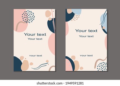 Historias de medios sociales creativas, conjunto de vectores. Plantilla de fondo con espacio de copia para texto e imágenes diseñadas con formas de color abstracto, arte de línea , color cálido 