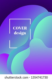 Social media stories design, abstract trendy fluid wavy neon vertical background. Cyan, blue, moonlight colors with gradient. Usable also for cover, flyer layout. Vector illustration, Eps10.