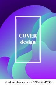 Social media stories design, abstract trendy fluid wavy neon vertical background. Cyan, blue, moonlight colors with gradient. Usable also for cover, flyer layout. Vector illustration, Eps10.