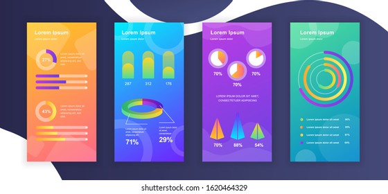 Social media stories design templates whith infographic elements data visualization. Can be used for social media background, banner, greeting card, poster and advertising, marketing, info graphics.