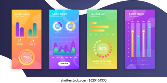 Social media stories design templates whith infographic elements data visualization. Can be used for social media background, banner, greeting card, poster and advertising, marketing, info graphics.