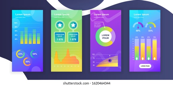 Social media stories design templates whith infographic elements data visualization. Can be used for social media background, banner, greeting card, poster and advertising, marketing, info graphics.