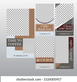 social media stories instagram collection brown and grey