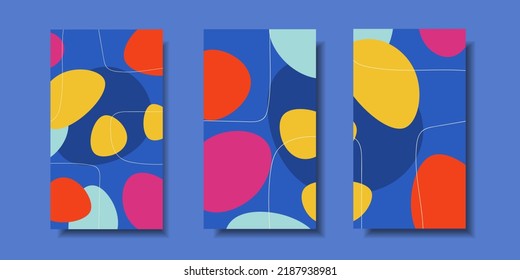 Social media stories and Main Feed cover. Background template with copy space for text and images, Tropical line arts , floral and leaves in warm earth tone vector illustration.