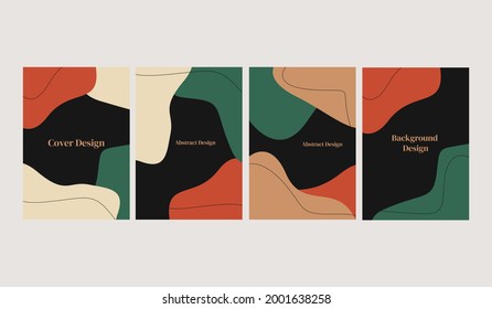 Social media stories and post creative Vector set. Background template with copy space for text and images design by abstract colored shapes, line arts. 