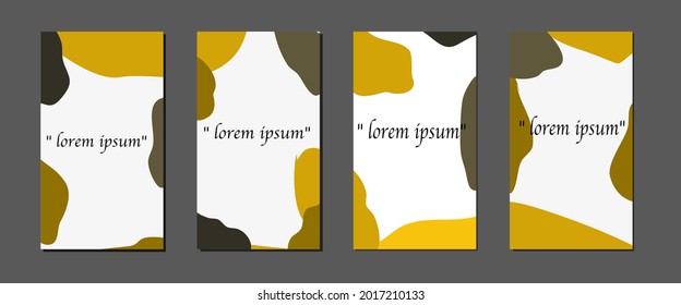Social media stories and post creative Vector set. Background template with copy space for text and images design by abstract colored shapes, line arts , Tropical leaves warm color of the earth tone