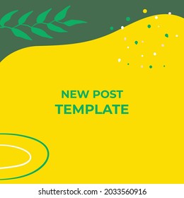 Social media stories and post creative Vector set. Background template with copy space for text and images design by abstract colored shapes, line arts , Tropical leaves warm color