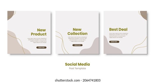 Social media stories and post creative Vector set. Background template with copy space for text and images design by abstract colored shapes, line arts, Tropical, etc. Promotion Brand Fashion.