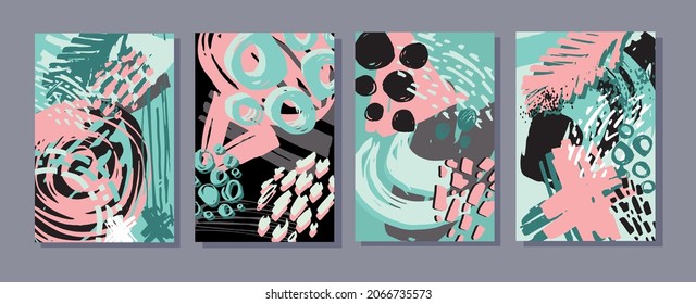 Social media stories and post creative Vector set. Background template with copy space for text and images design by abstract colored shapes, line arts. Sale banner.
